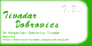 tivadar dobrovics business card